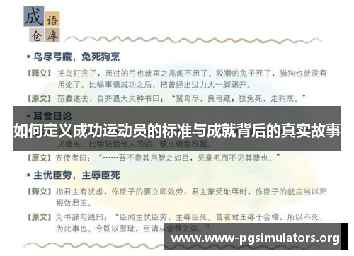 如何定义成功运动员的标准与成就背后的真实故事