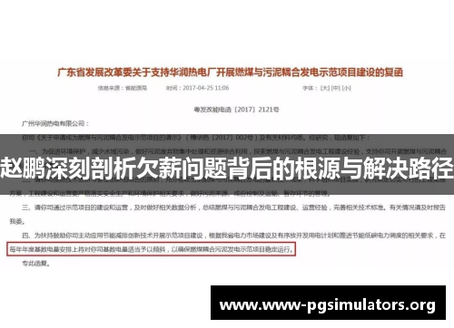赵鹏深刻剖析欠薪问题背后的根源与解决路径 赵鹏深刻剖析欠薪问题背后的根源与解决路径