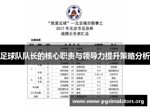 足球队队长的核心职责与领导力提升策略分析 足球队队长的核心职责与领导力提升策略分析